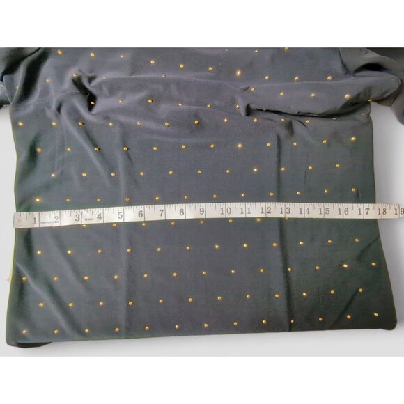 White House Black Market Women's‎ Black Midi Dress Gold Studs Sheer Long Sleeves - Picture 5 of 9